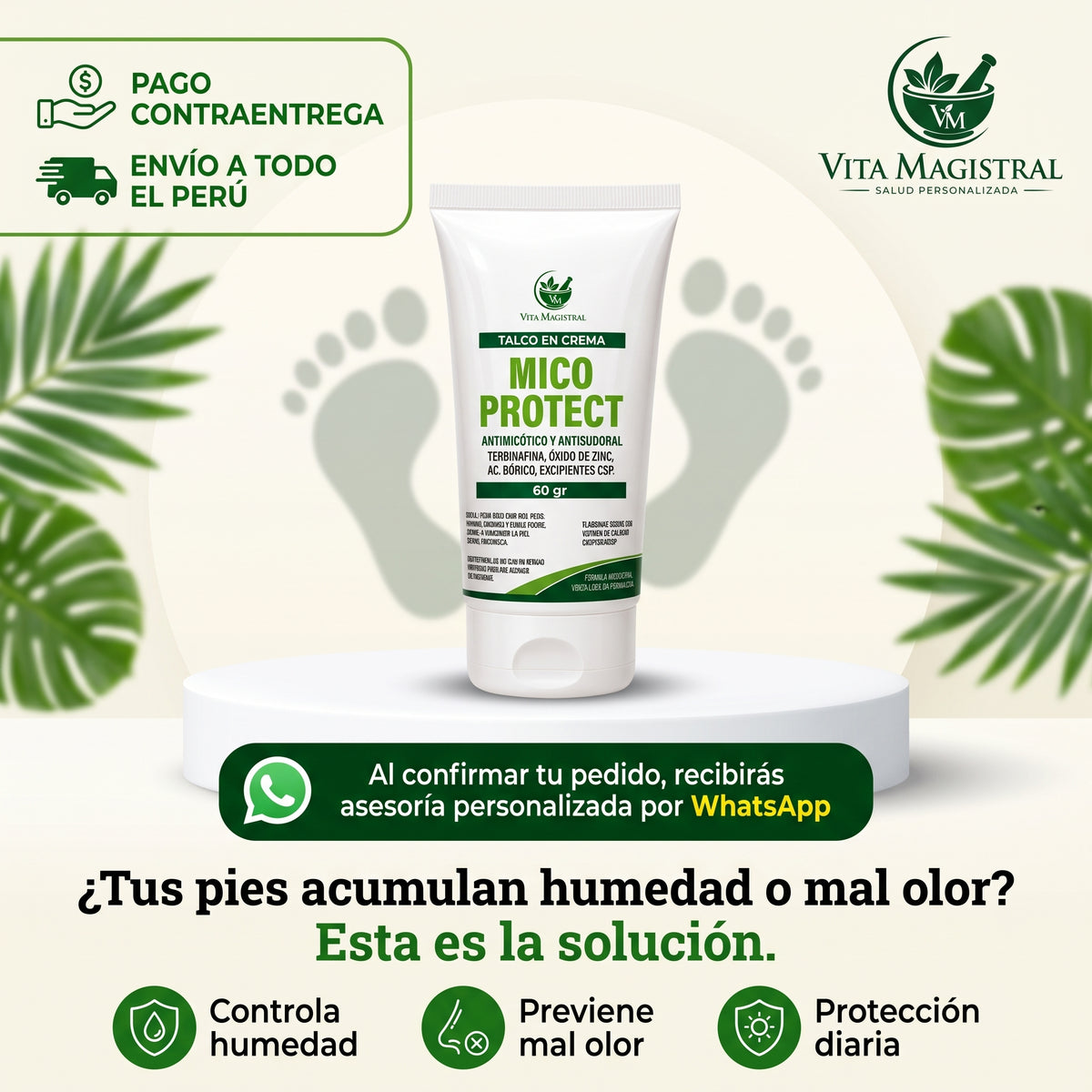 Mico Protect — Talco en crema Antimicótico y Antisudoral